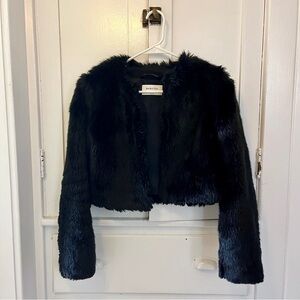 Babaton Cropped Faux Fur Jacket